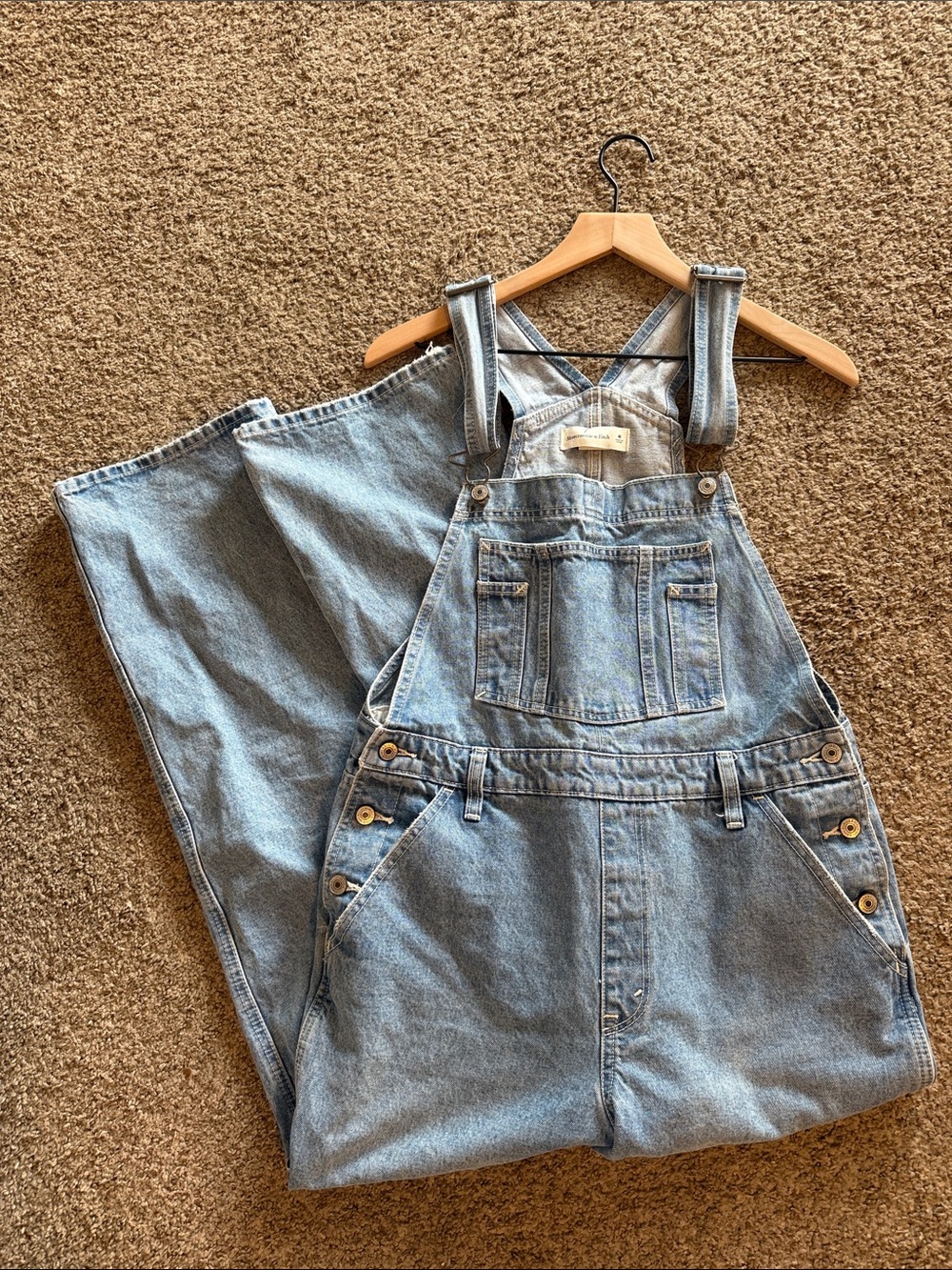 Abercrombie & Fitch Light Blue Denim Women's Overalls